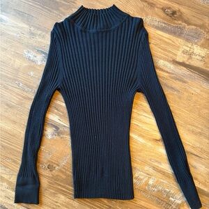 Ribbed Mock Neck Long Sleeve Sweater